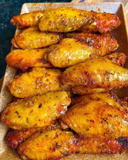 Tulipas de frango douradas na mostarda